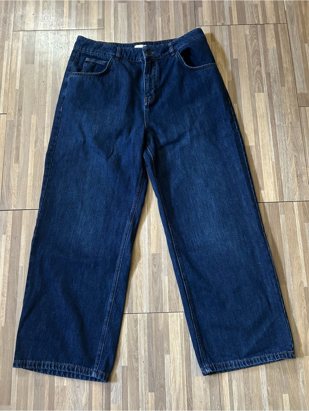 Poetry Relaxed Fit Jeans Dark Blue High Rise Size 12